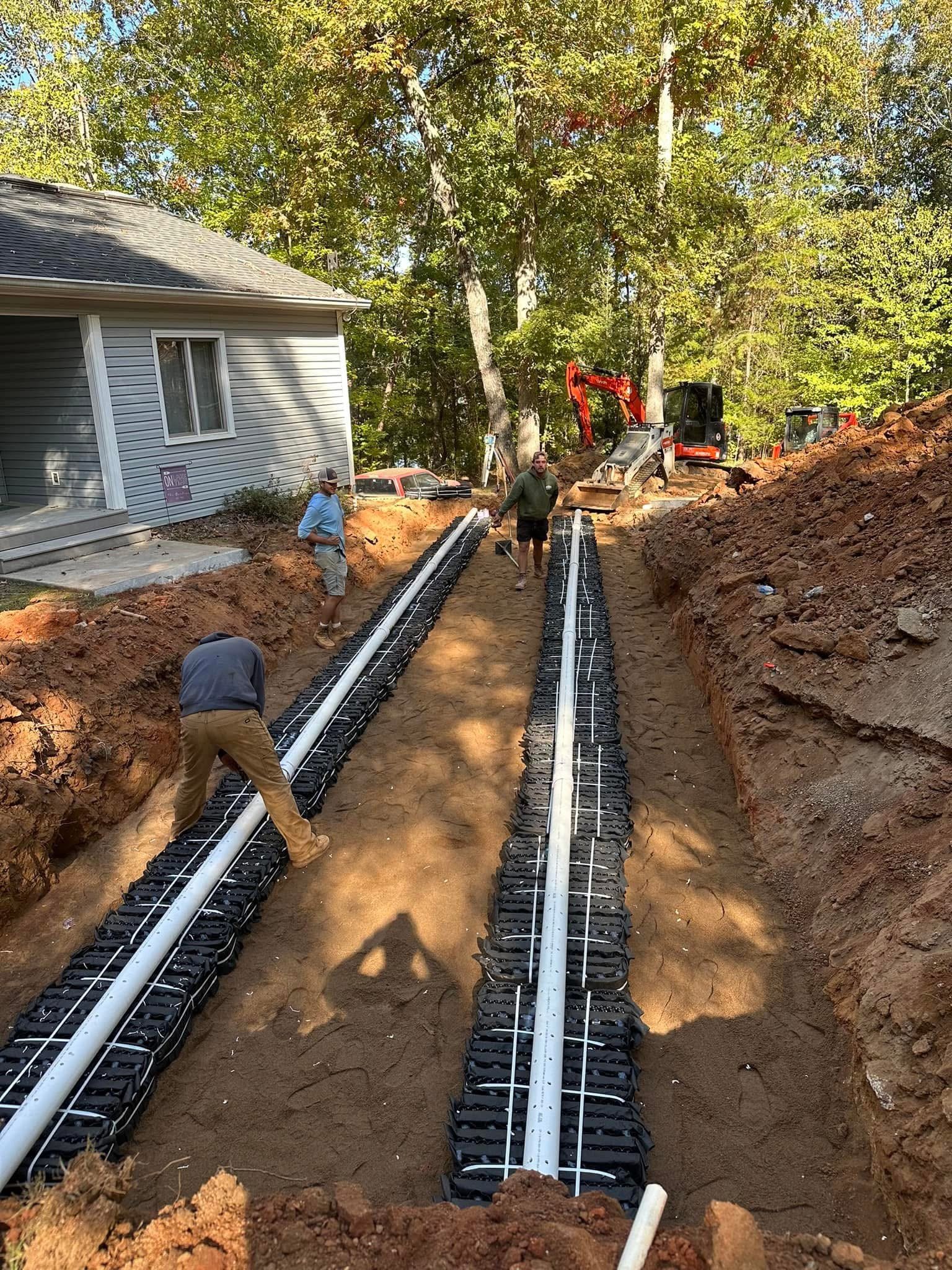 Alternative septic system installation on a property that couldn't support a conventional drain field