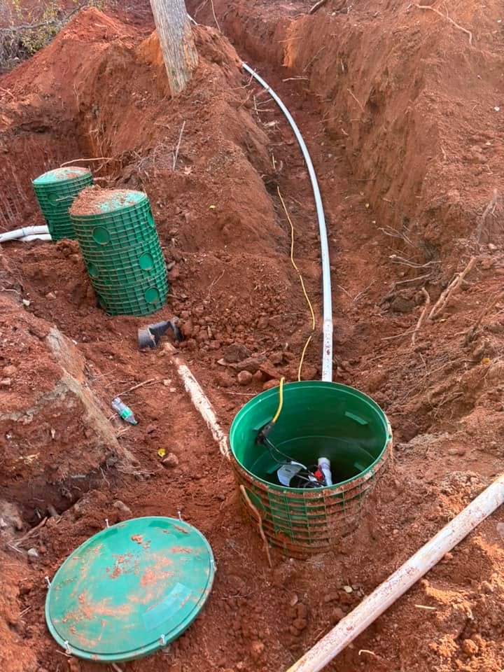 Septic system repair in progress in Northeast Georgia